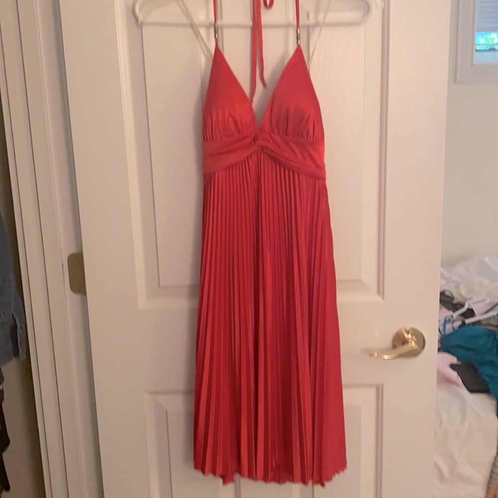 Bright coral hot pink homecoming dress
